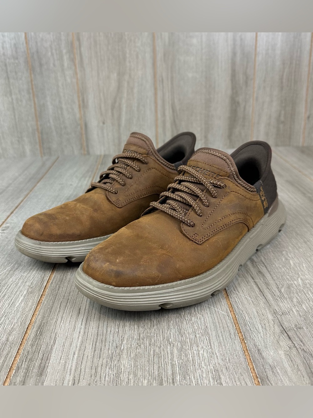 Skechers Slip Ins Mens 7.5 Garza - Gervin SN205046 Brown
